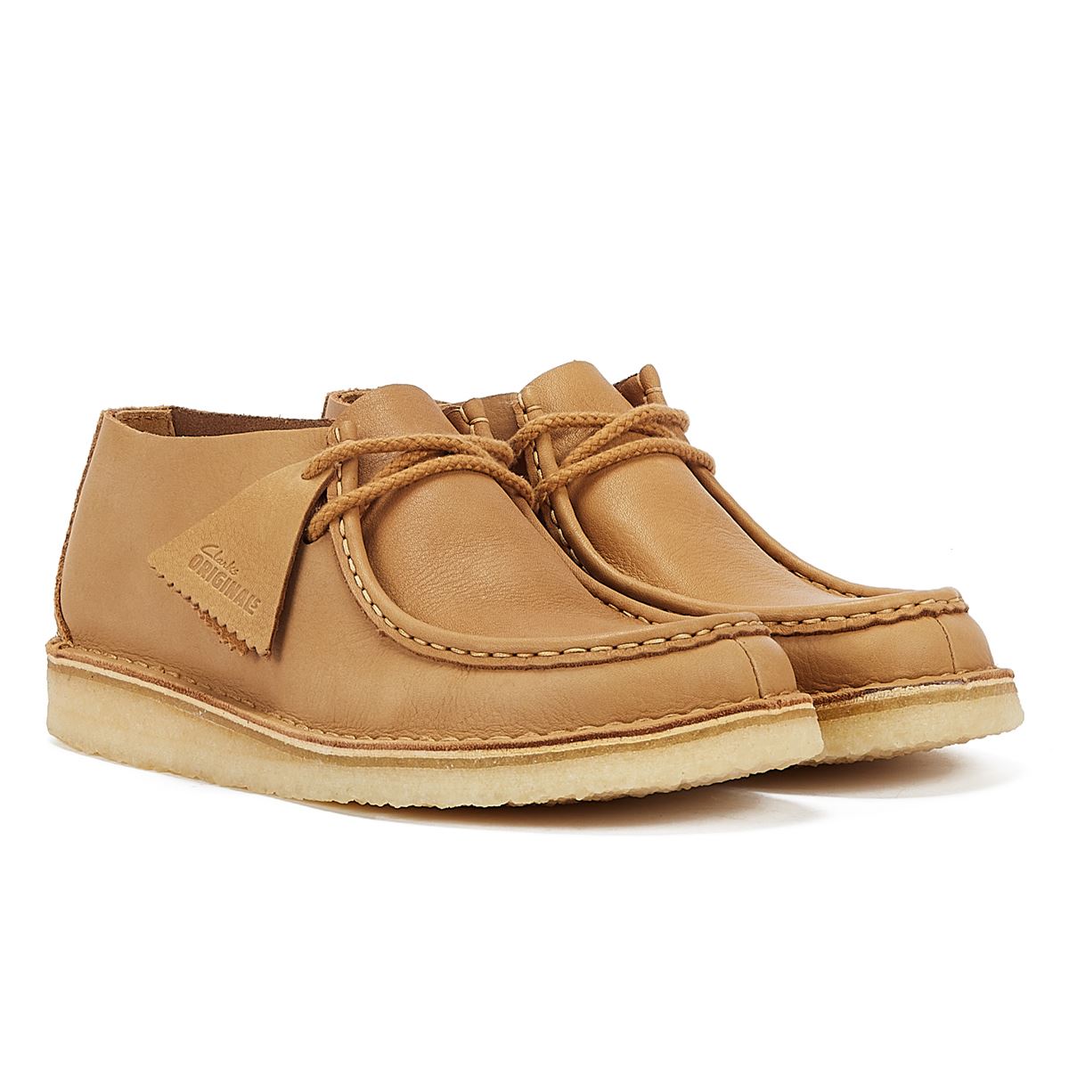 Clarks Originals Desert Nomad Chaussures En Cuir Brun Moyen À Lacets Pour Homme