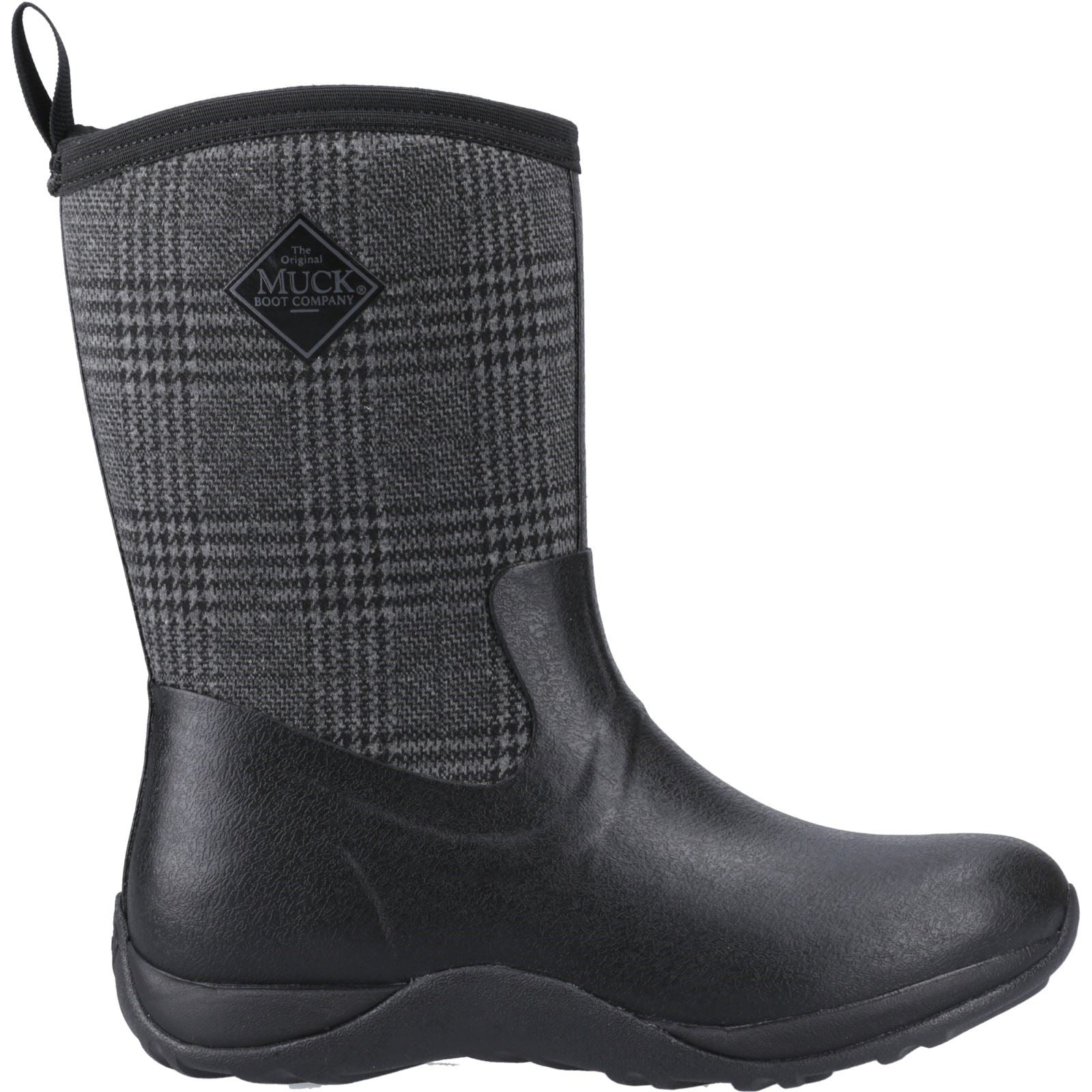Muck Boots Arctic Weekend Bottes Mi-mollet D'hiver Pour Femmes En Caoutchouc Noir À Carreaux