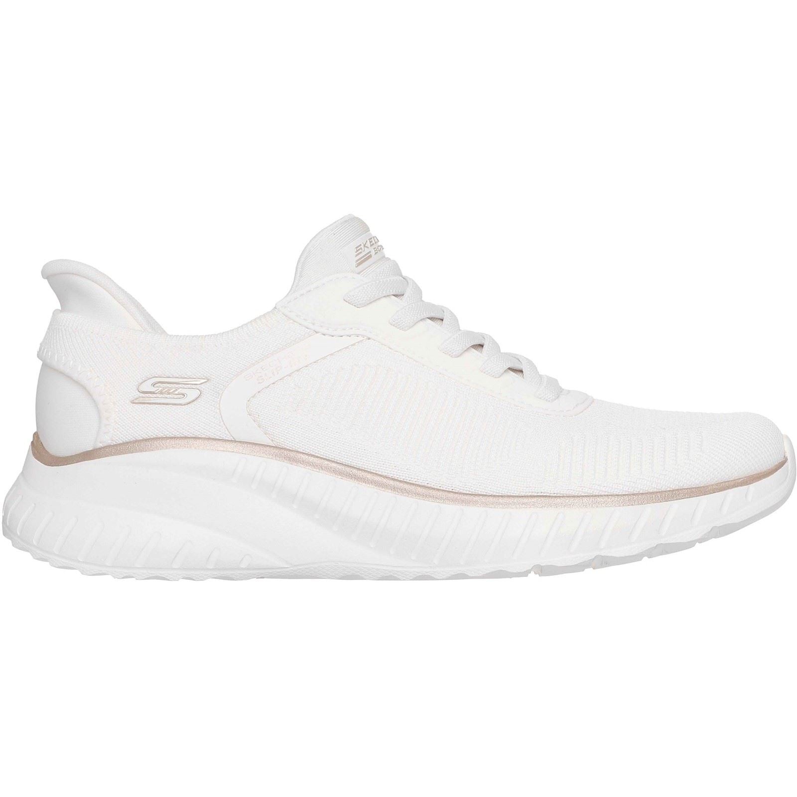 Skechers BOBS Sport Squad Chaos Baskets Blanches/Or En Textile Pour Femmes