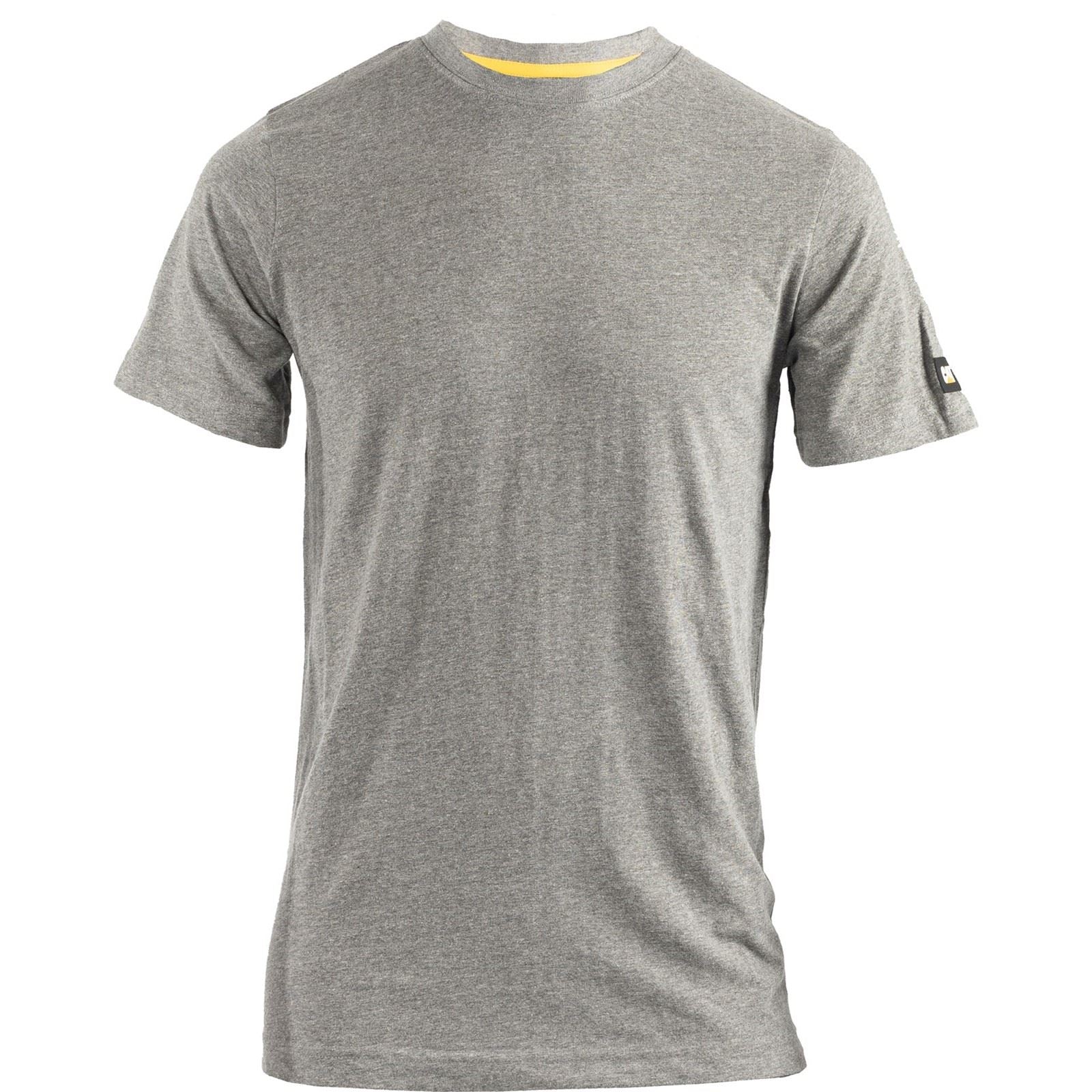 Caterpillar Essentials Short Sleeve T-Shirts À Manches Courtes Grises Pour Hommes En Coton