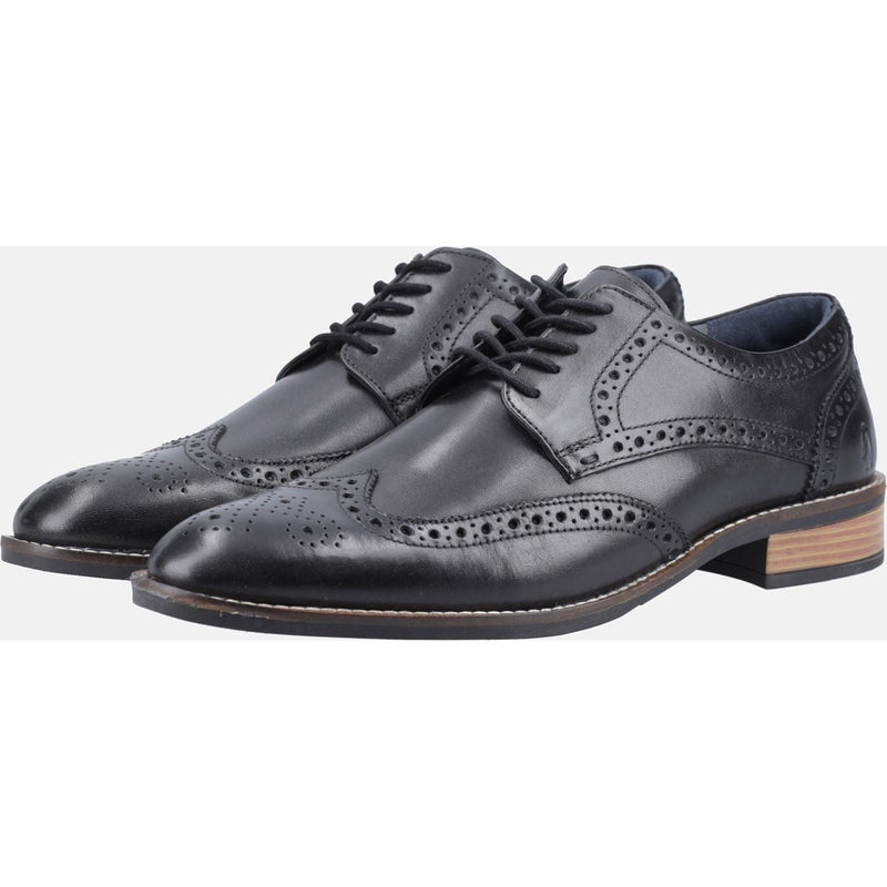Hush Puppies Dustin Brogue Chaussures Richelieu Noires En Cuir Pour Hommes