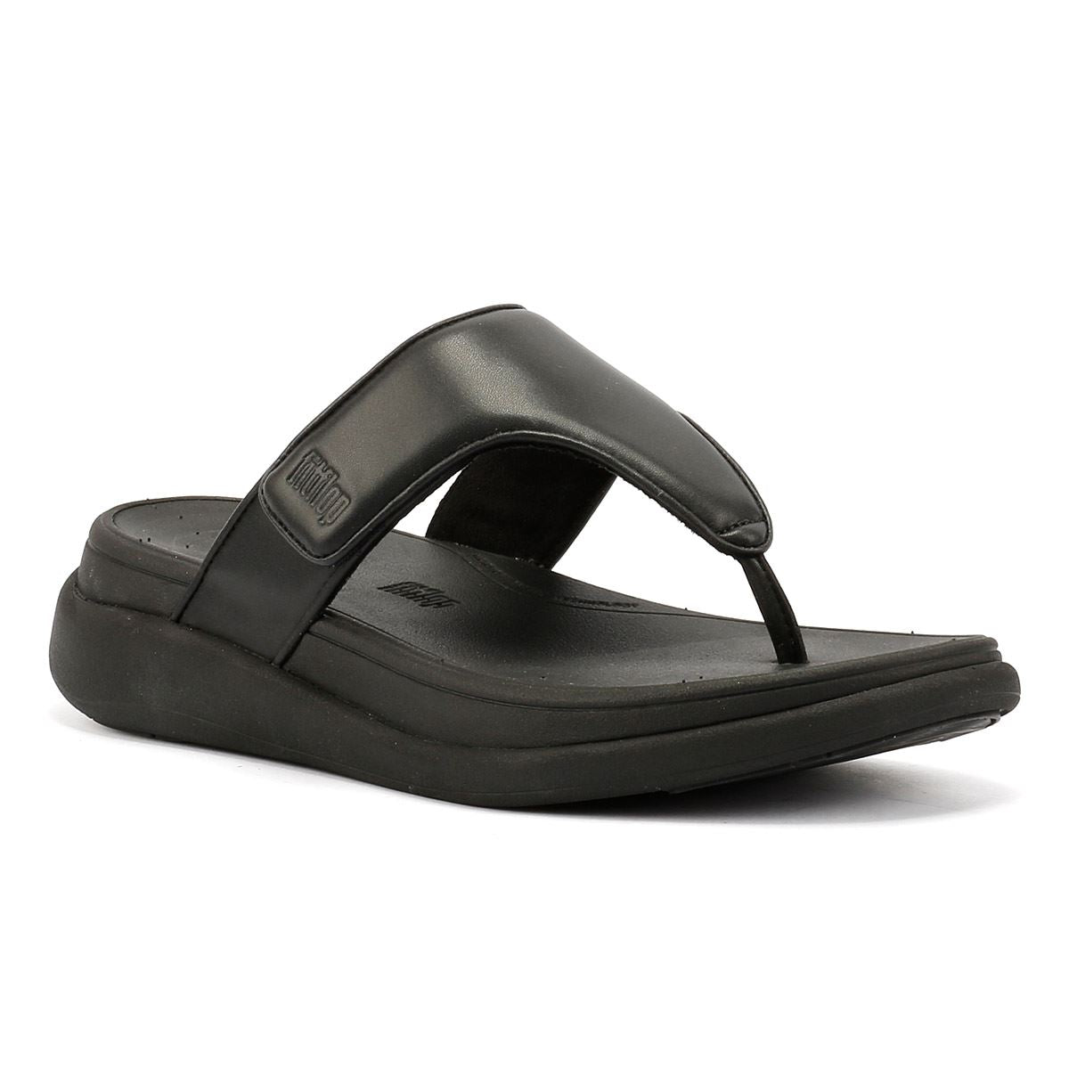 FitFlop F-Mode Go Adjustable Flatform Sandales Noires Pour Femmes