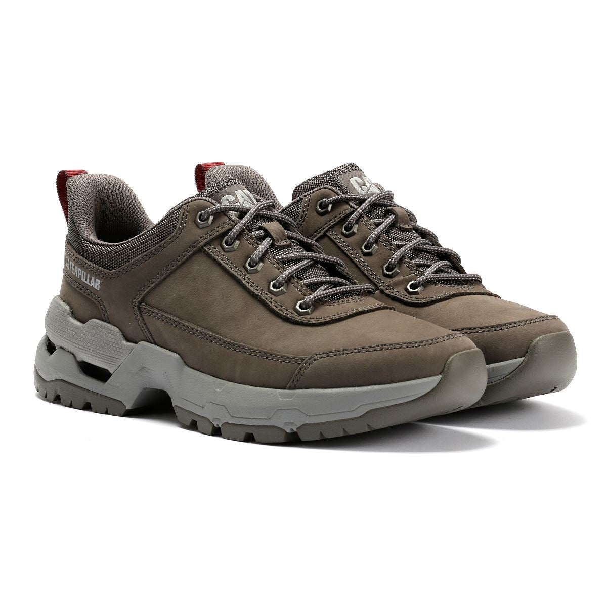 Caterpillar Surge Hiker Lo Waxy Chaussures À Lacets Grises En Nubuck Pour Homme