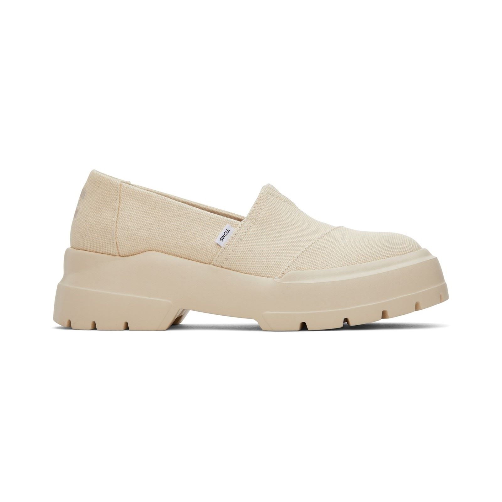 TOMS Alpargata Combat Low Mocassins Beiges Pour Femmes En 100 % Coton