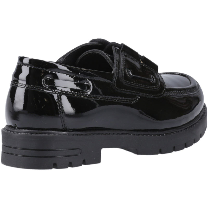 Hush Puppies Lucy Chaussures Bateau Noires Pour Filles En Cuir