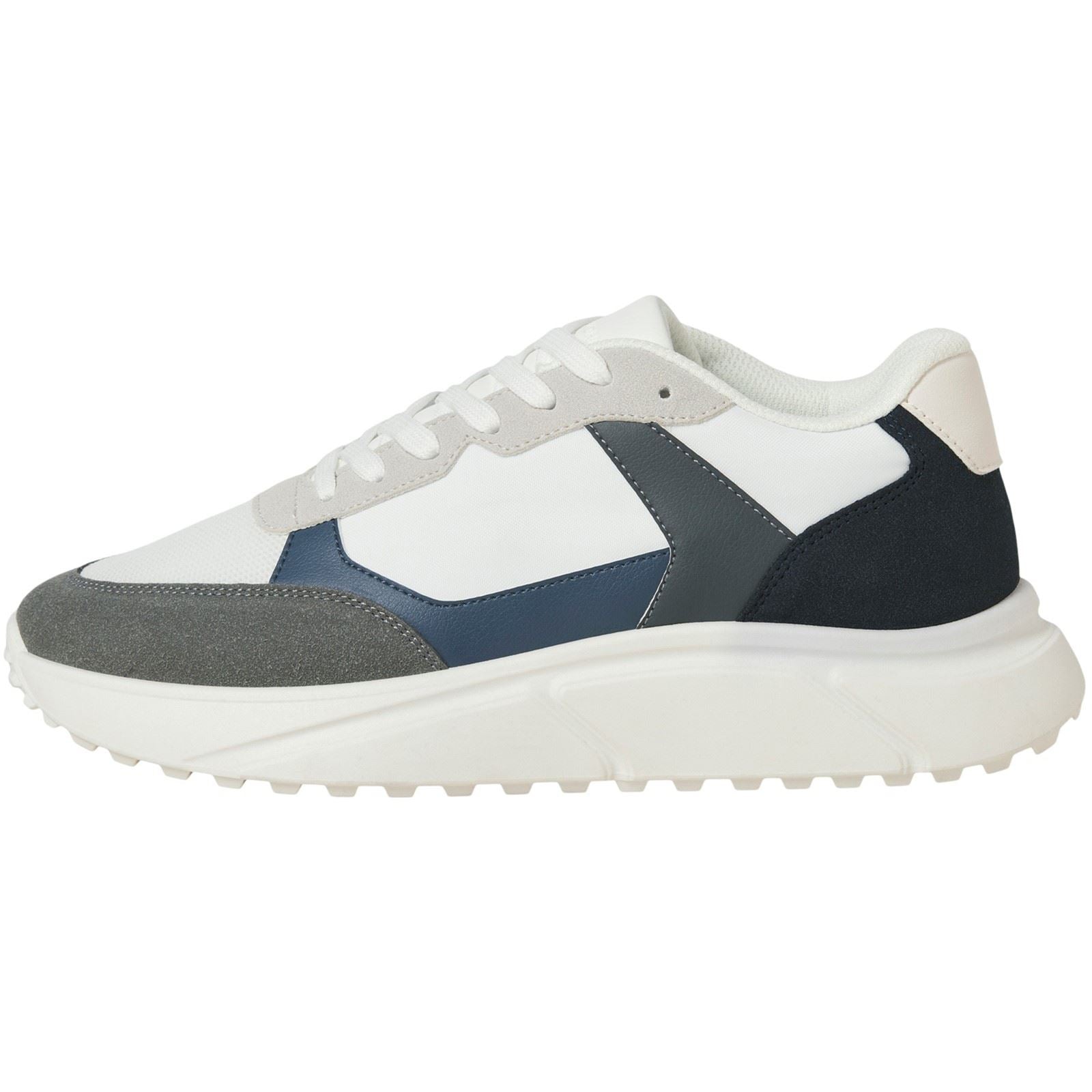Jack & Jones Aspire Runner Sneakers Pour Homme En Polyuréthane Blanc Castlerock/Navy Blazer