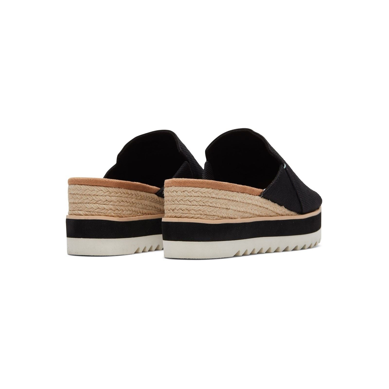TOMS Diana Mule Compensées Noires Pour Femmes En Synthétique