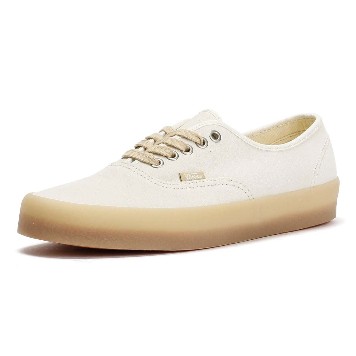 Vans Authentic Crepe Baskets Blanches En Cuir Pour Hommes