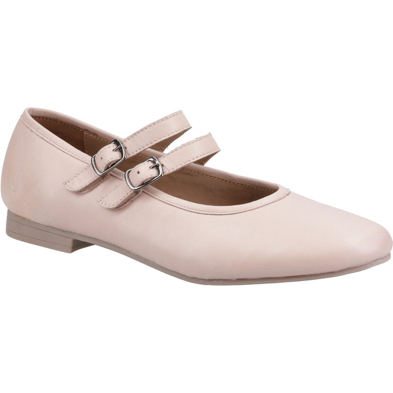 Hush Puppies Nancy Mary Jane Flâneurs Plats En Cuir Pour Femmes En Rose Pâle