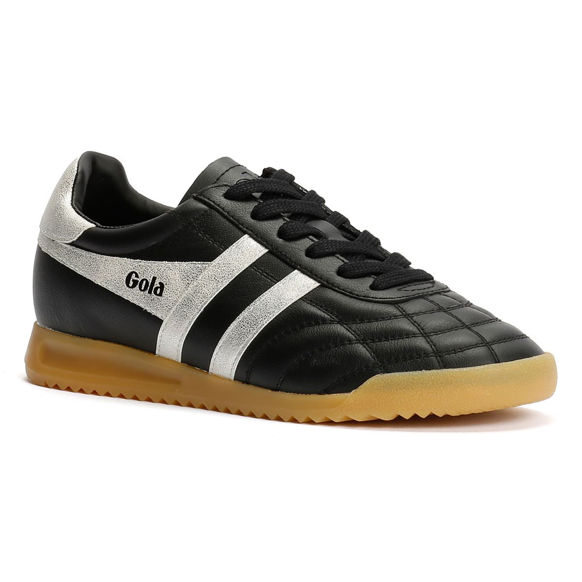 Gola Stadium Baskets Noires En Cuir Pour Femmes