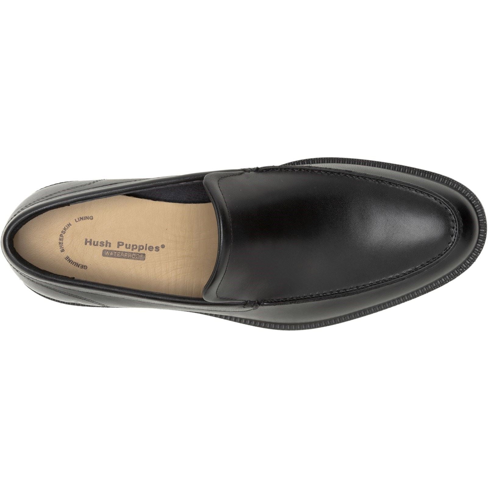 Hush Puppies Banker Chaussures En Cuir Noir À Lacets Pour Hommes