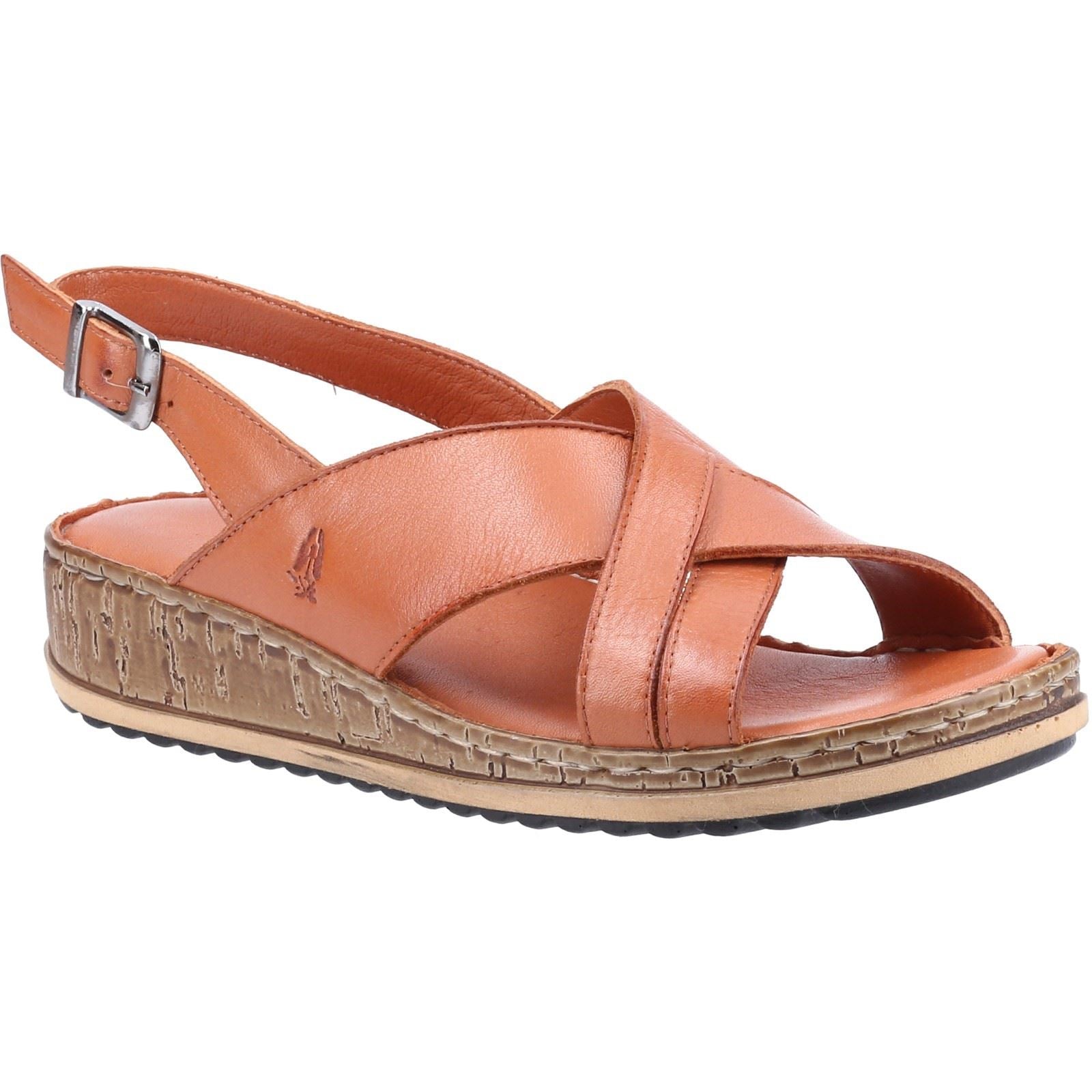 Hush Puppies Elena Sandales Compensées En Cuir Pour Femme, Couleur Beige