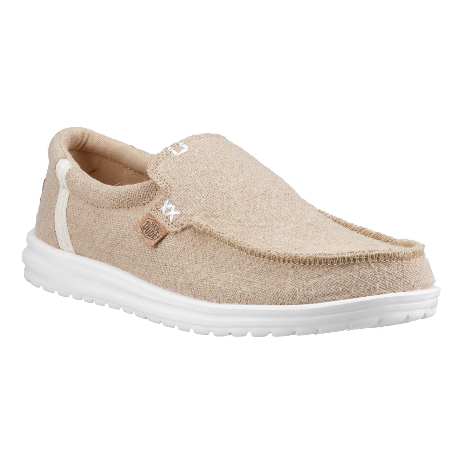 HEYDUDE Mikka Jute Chaussures Mocassins Pour Hommes En Lin Couleur Crème Irlandaise
