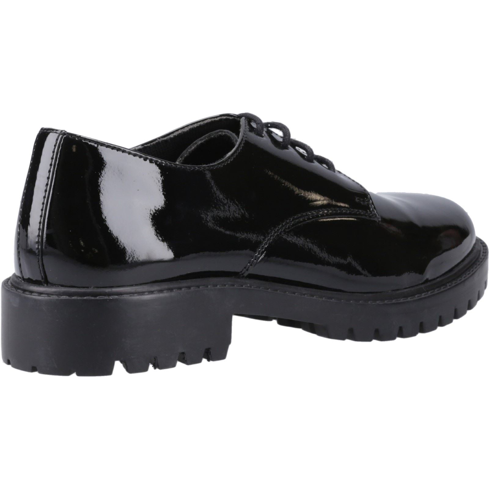 Hush Puppies Aubrey Chaussures Noires Derby En Cuir Pour Filles