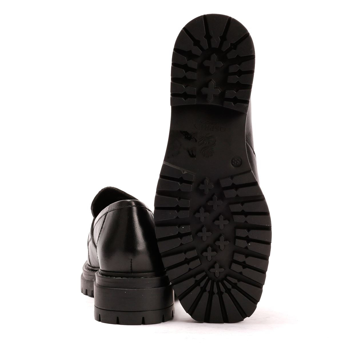 Osprey London The Greenwich Mocassins En Cuir Pour Femmes Noirs