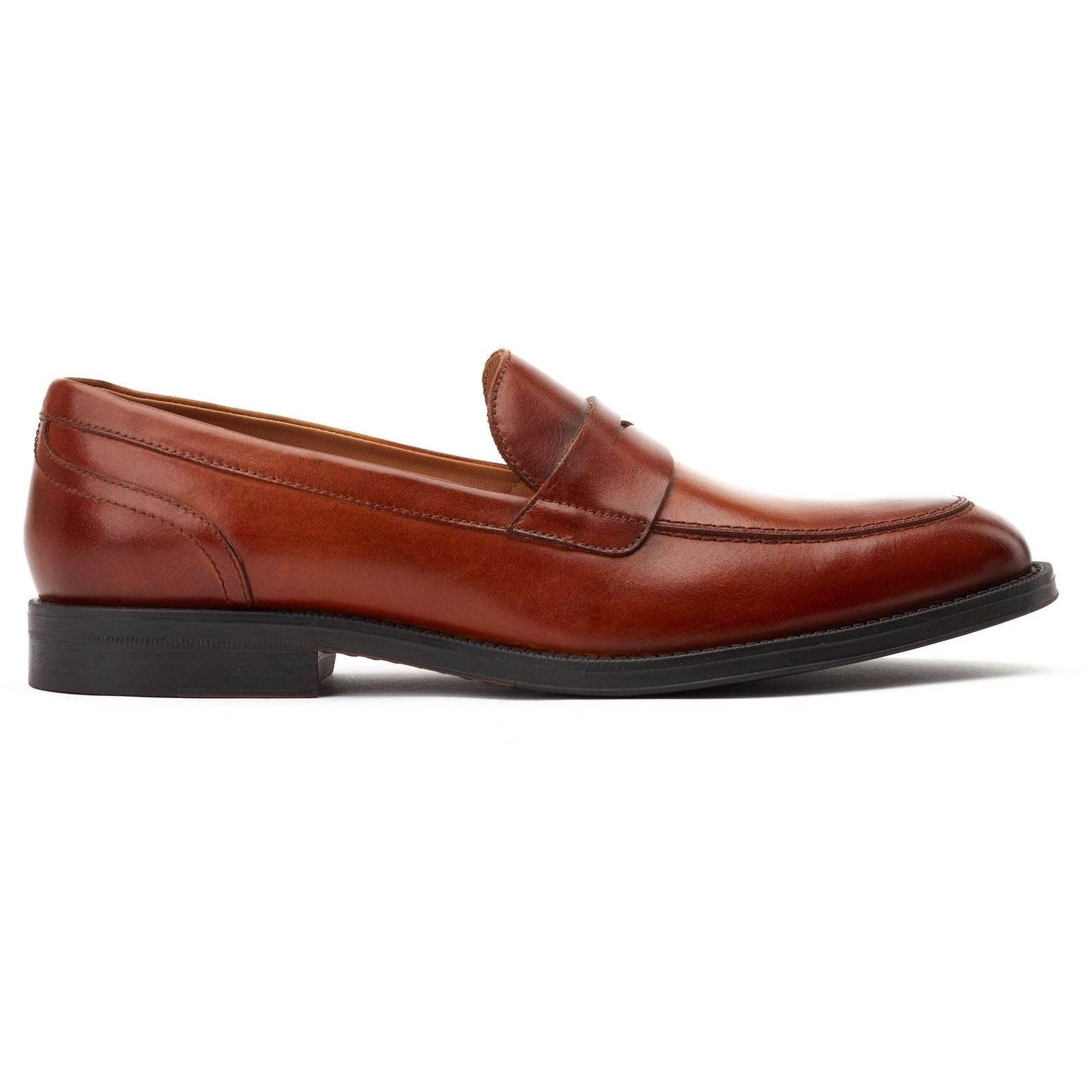 Base London Kennedy Chaussures En Cuir Pour Hommes En Tan Brûlé À Enfiler