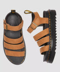 Dr. Martens Blaire Tumbled Nubuck Sandales En Nubuck Pour Femmes Marron