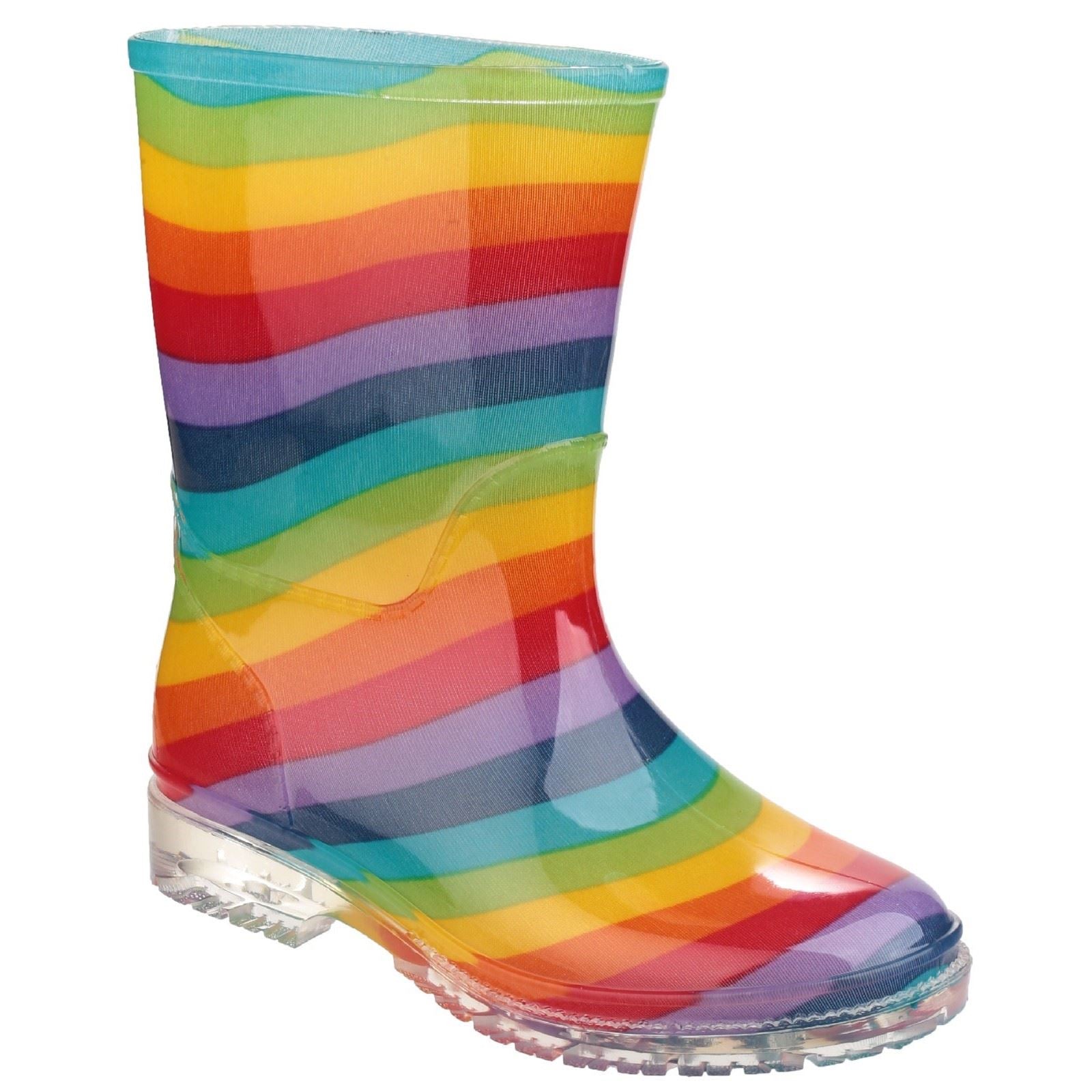 Cotswold PVC Jnr Bottes De Pluie Arc-en-ciel Pour Filles En Pvc