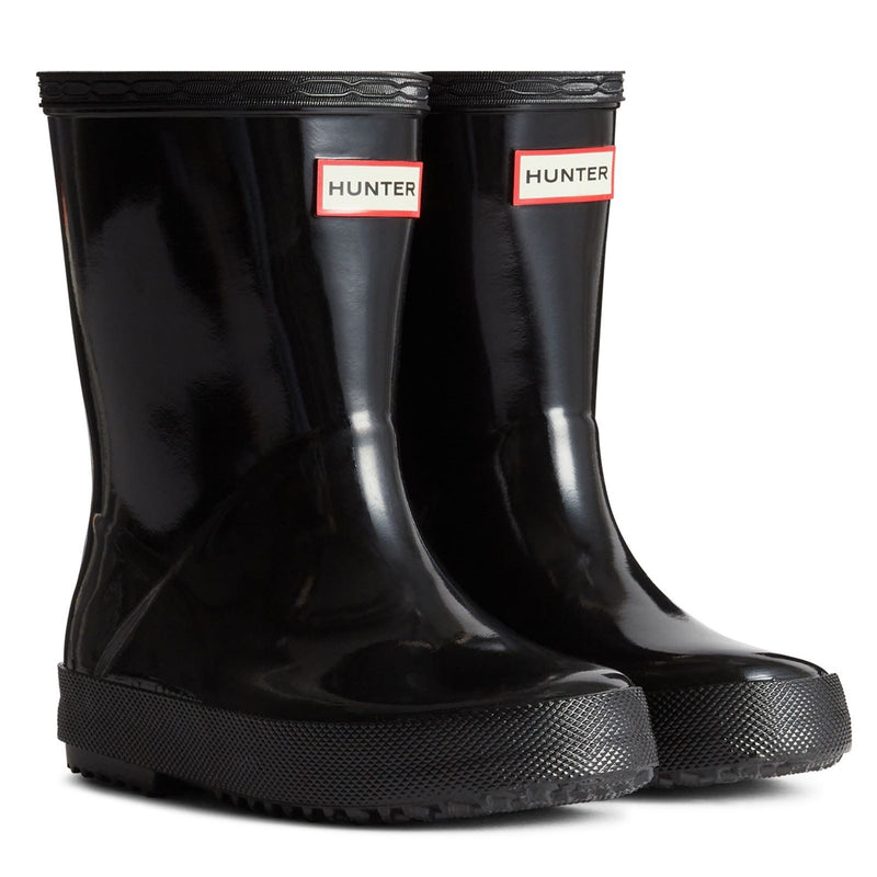 Hunter Kids First Gloss Bottes En Caoutchouc Noires Wellington