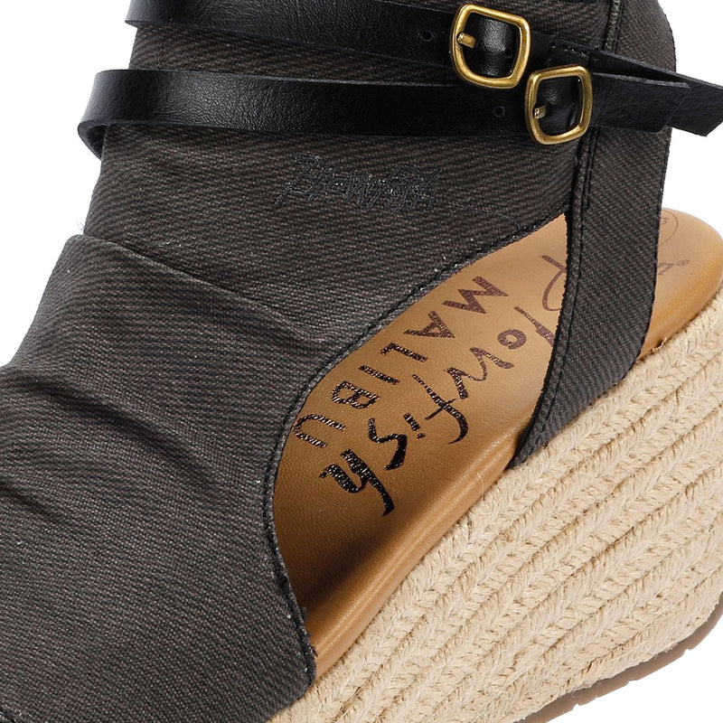 Blowfish Malibu Lacey Sandales En Denim Noir Pour Femmes