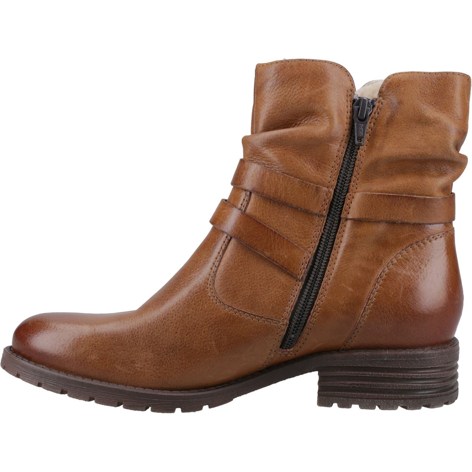 Hush Puppies Piper Bottes En Cuir Pour Femmes Couleur Tan