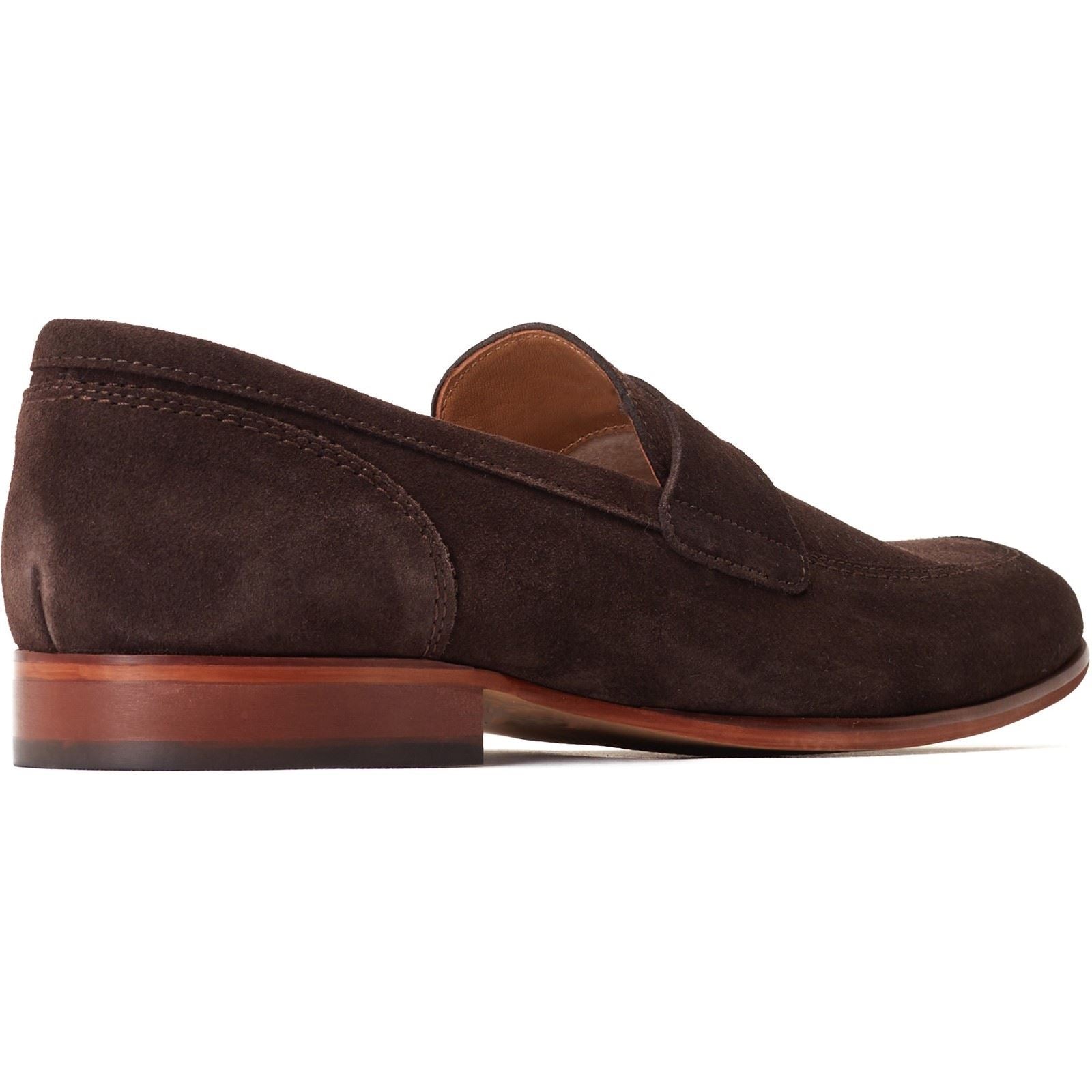 Base London Bruno Chaussures Loafers Marron Brûlé Pour Hommes En Cuir