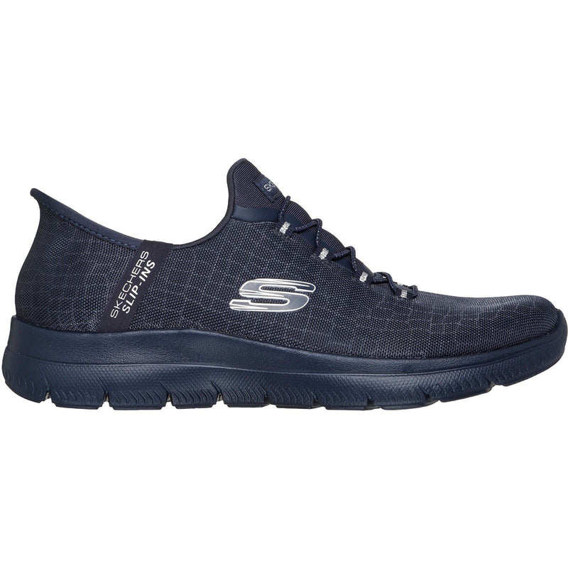 Skechers Summits Classy Night Chaussures De Sport Pour Femmes En Textile Bleu Marine Foncé