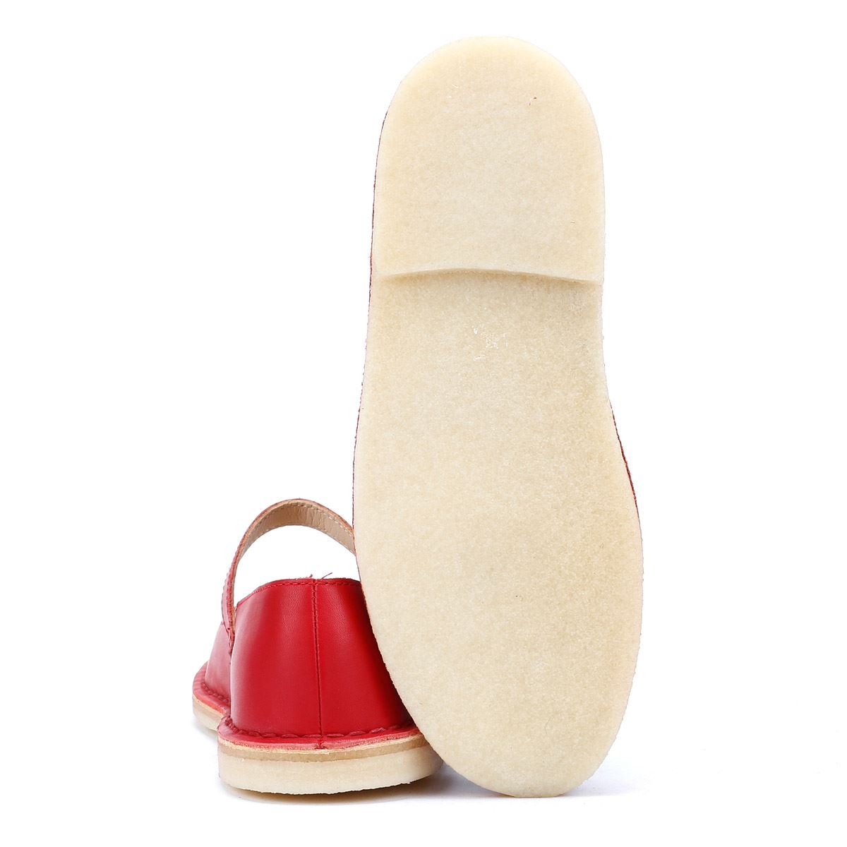 Clarks Originals Desert Jane Chaussures Rouges En Cuir Pour Femmes