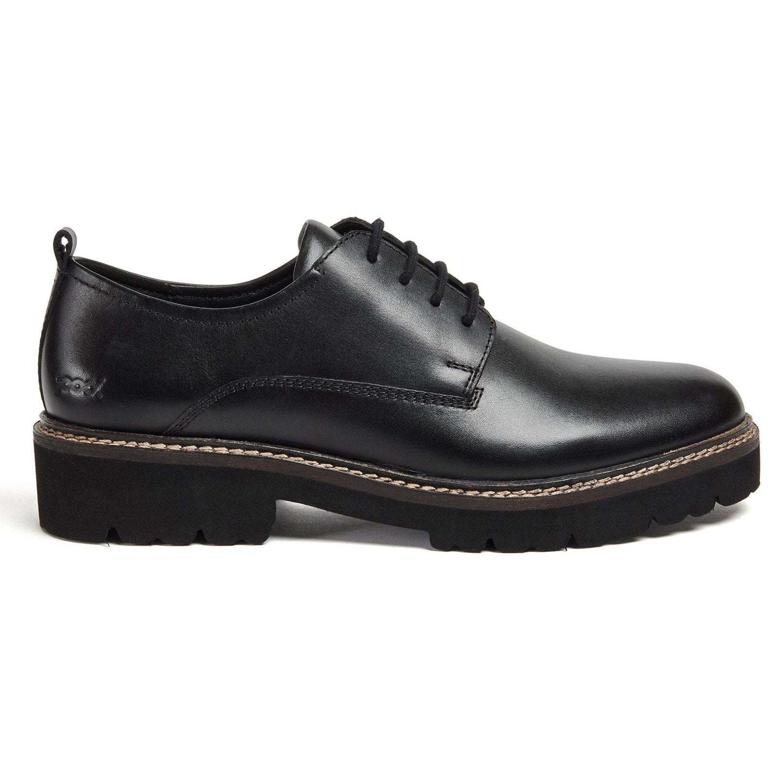 Pod Kris Chaussures Derby Noires En Cuir Pour Femmes