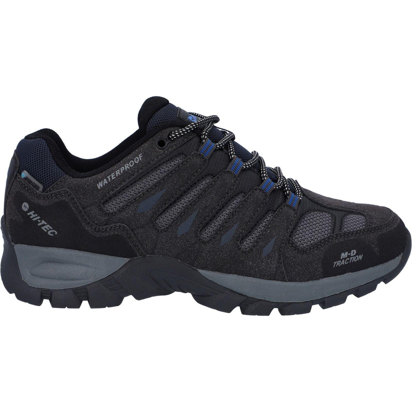Hi-Tec Corzo Low Bottes De Randonnée Pour Homme En Daim Synthétique Gris Charbon/Bleu Nautique