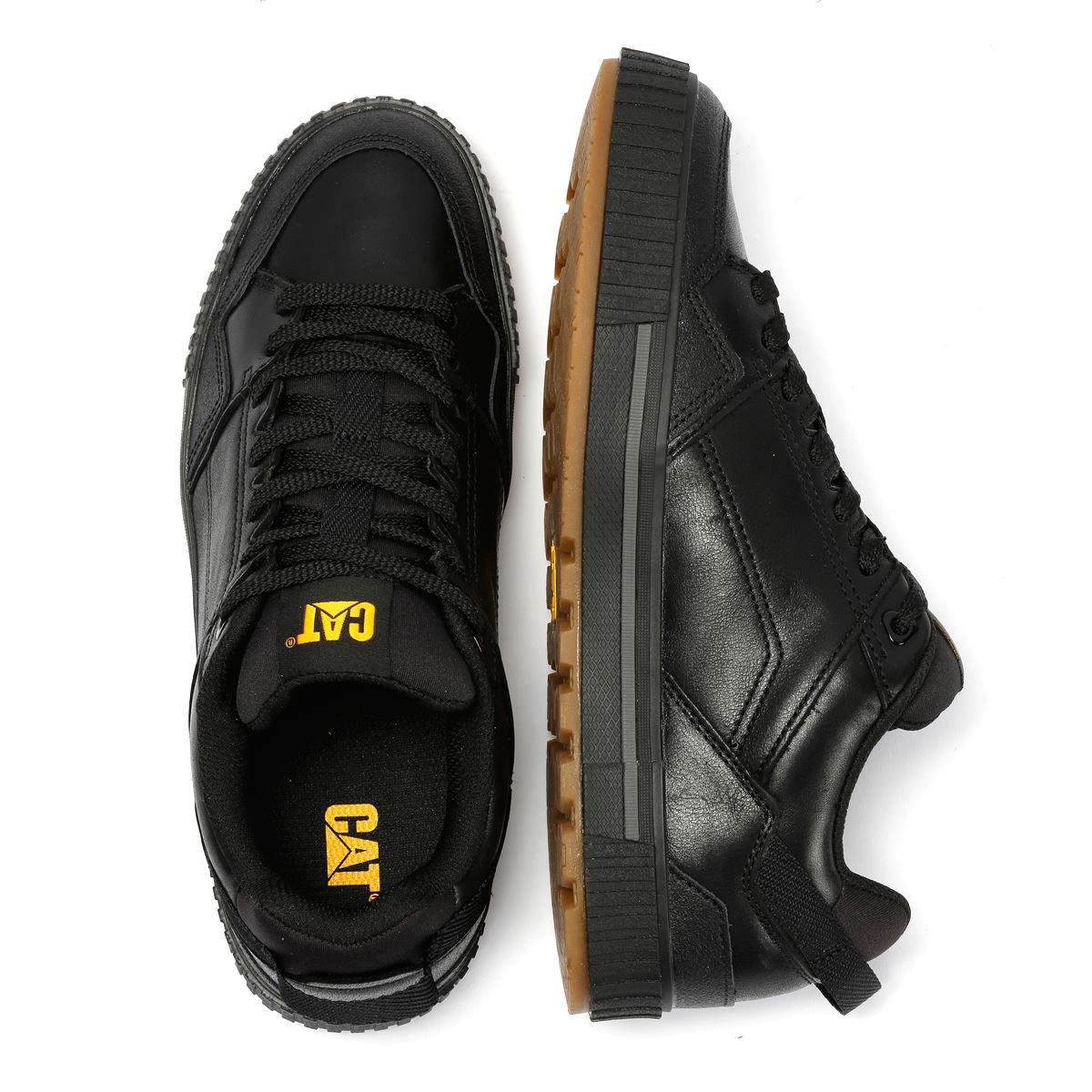 Caterpillar Axiom Chaussures Noires En Cuir Pour Homme À Lacets