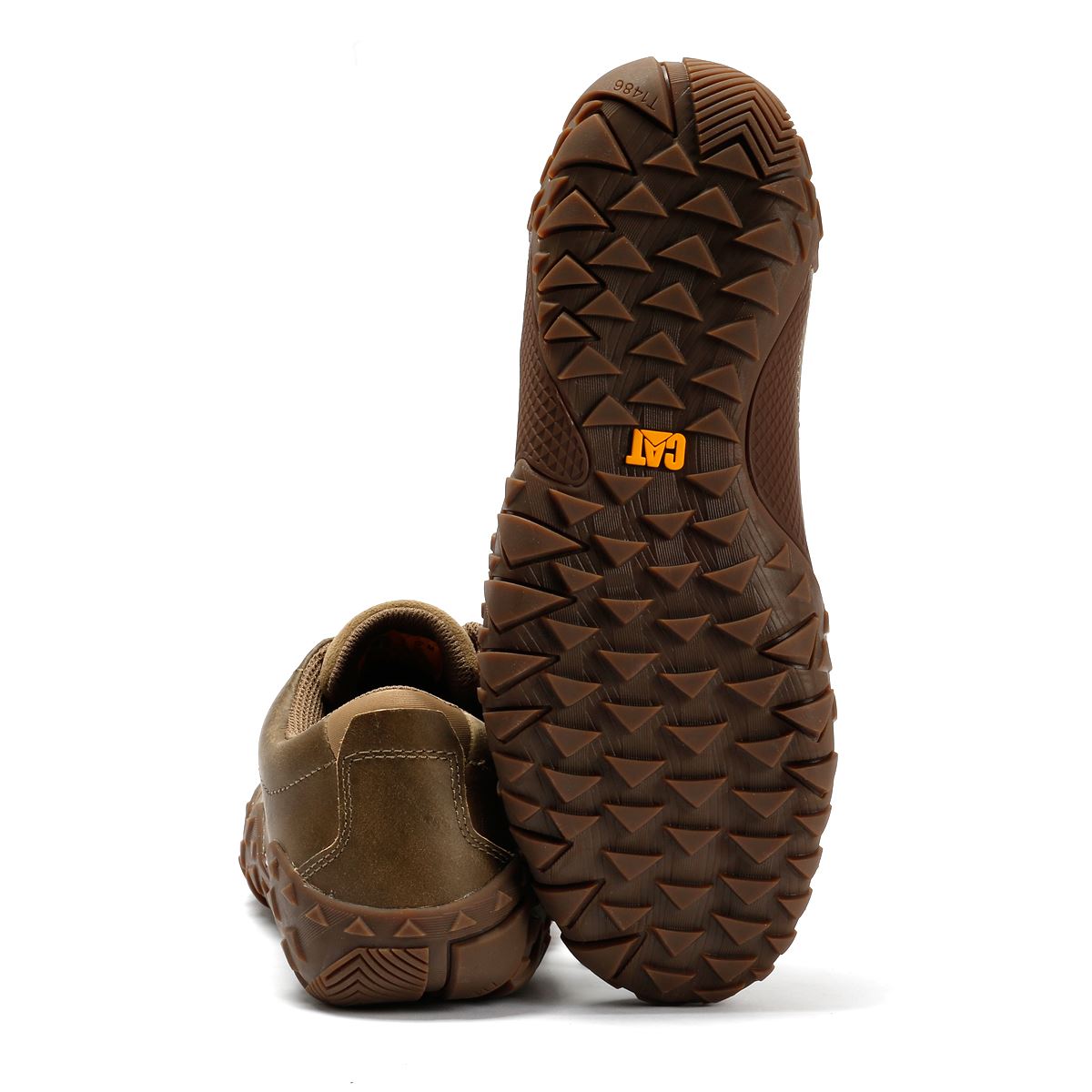 Caterpillar Gridlock Lo Full Grain Chaussures À Lacets Beige En Cuir Pour Homme