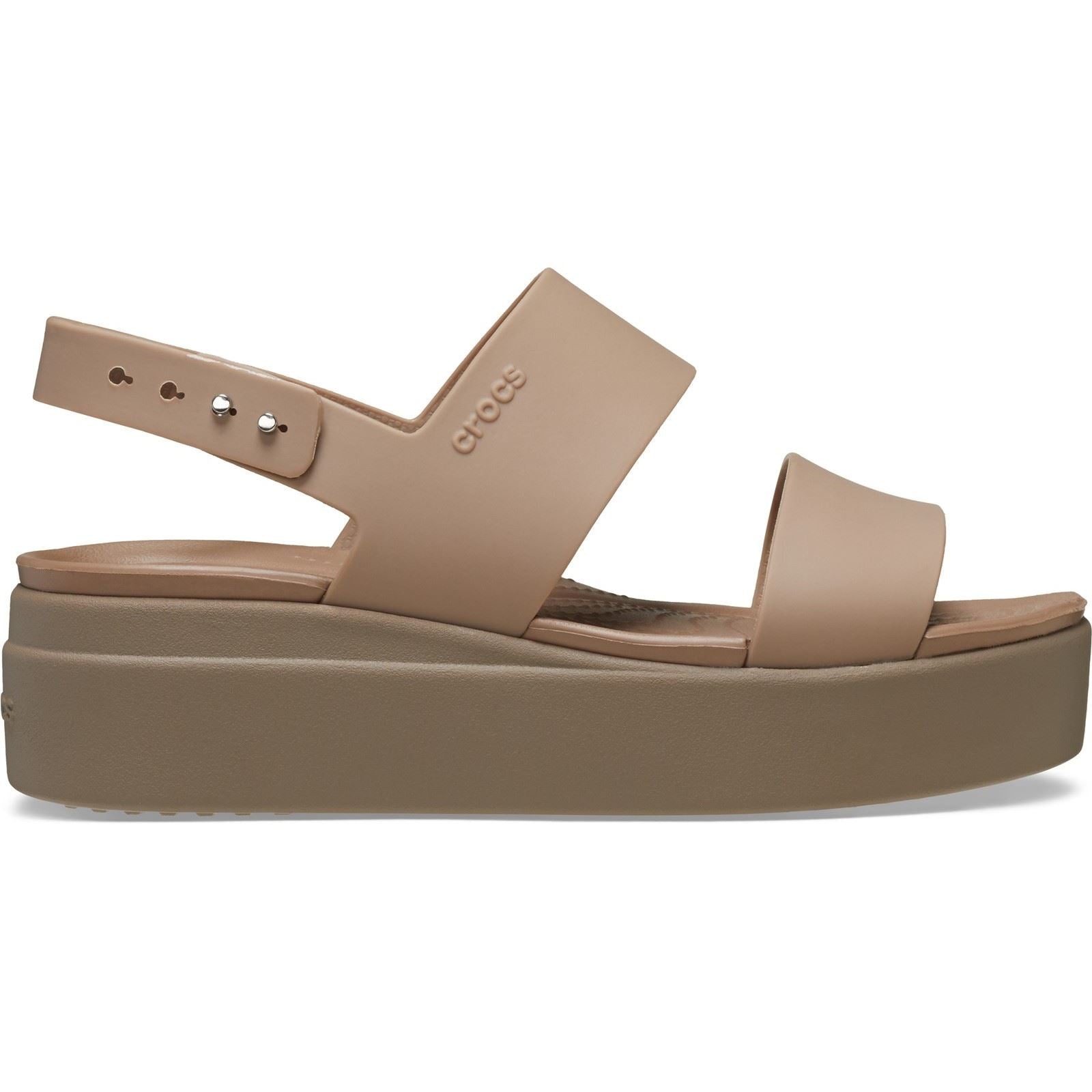 Crocs Brooklyn Low Wedge Sandales Pour Femmes En Thermoplastique Couleur Latte/Champignon