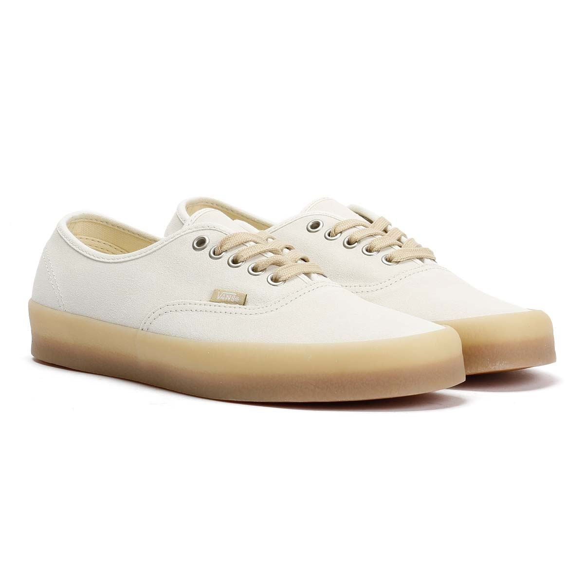 Vans Authentic Crepe Baskets Blanches En Cuir Pour Hommes