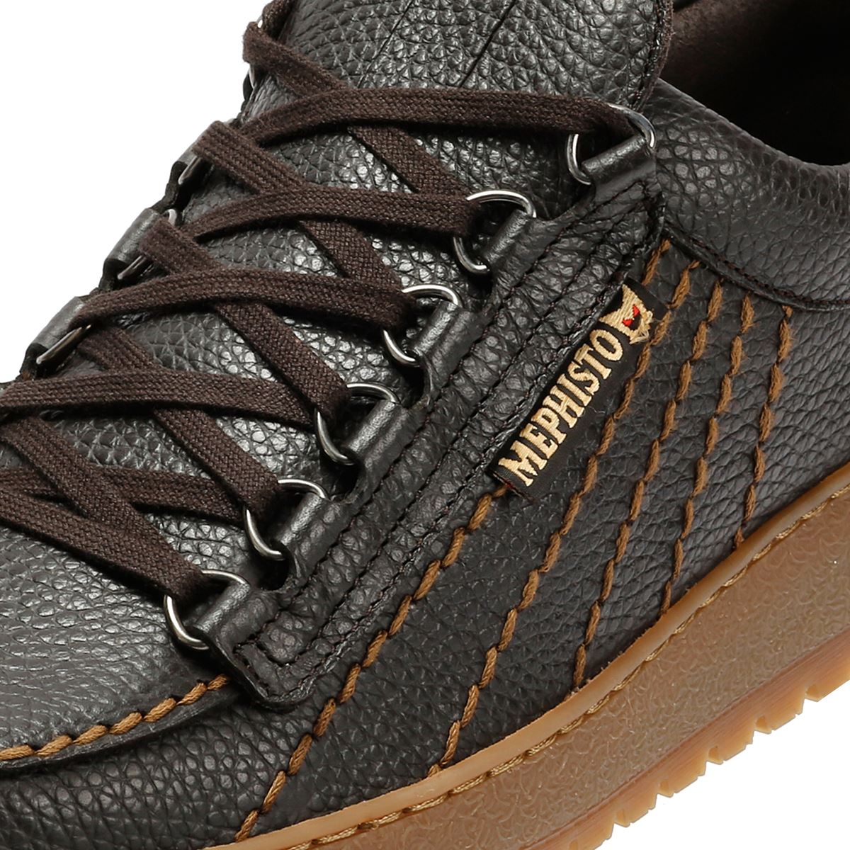 Mephisto Rainbow Oregon 1351 Chaussures En Cuir Pour Hommes Brunes À Lacets