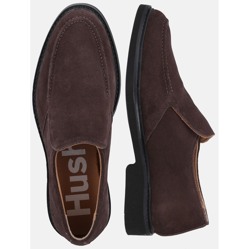 Hush Puppies Earl Slip On Chaussures Loafers Pour Hommes En Daim Marron