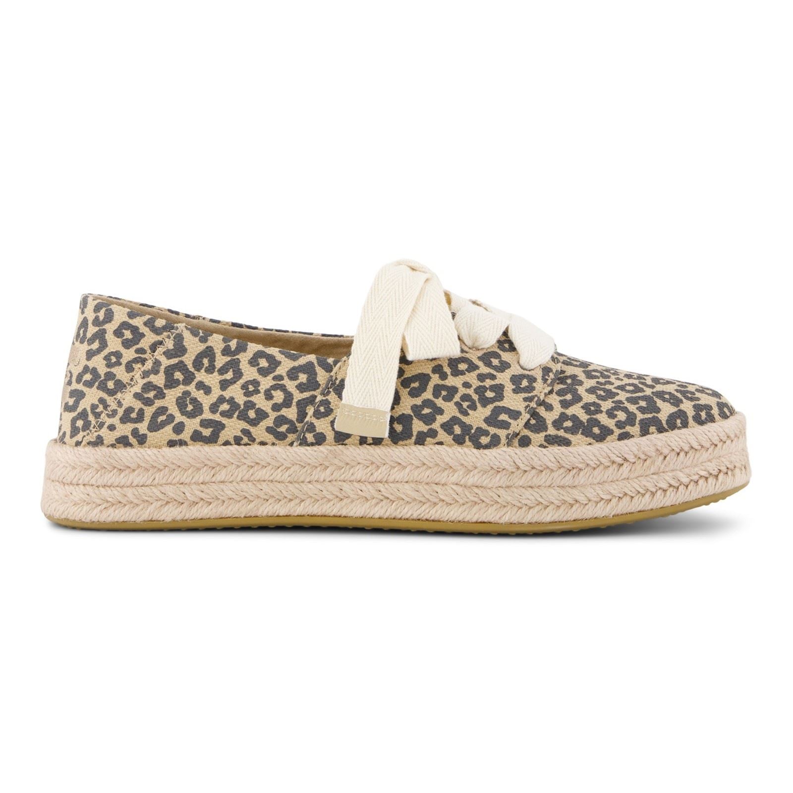 TOMS Carolina Lace Up Espadrilles En Coton Pour Femmes Couleur Avoine