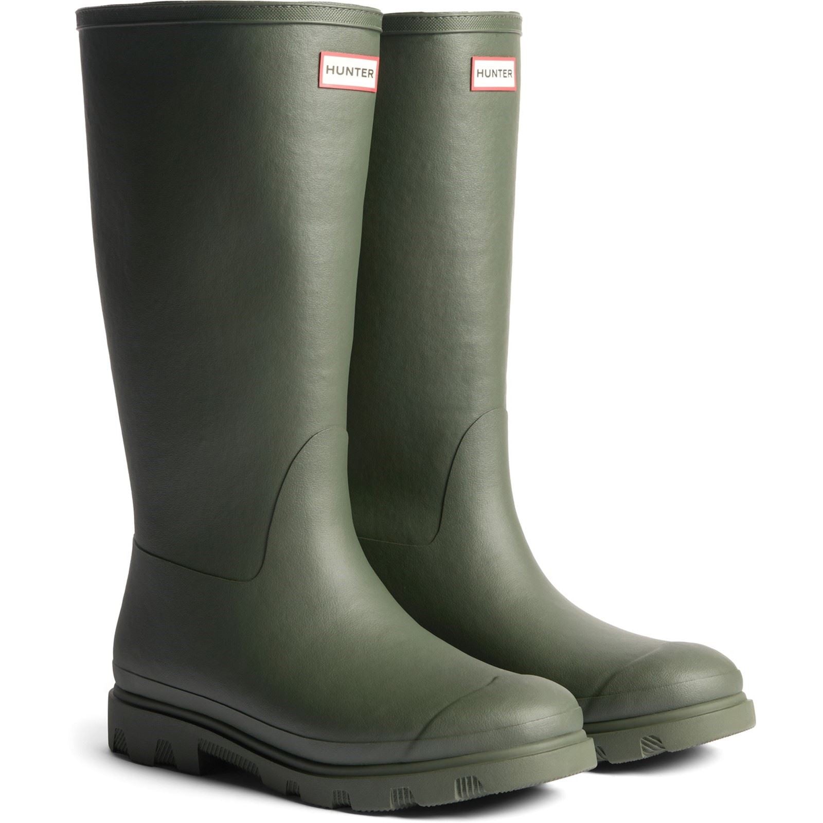 Hunter Downpour Tall Insulated Bottes De Wellington En Caoutchouc Pour Femmes En Olive Foncé