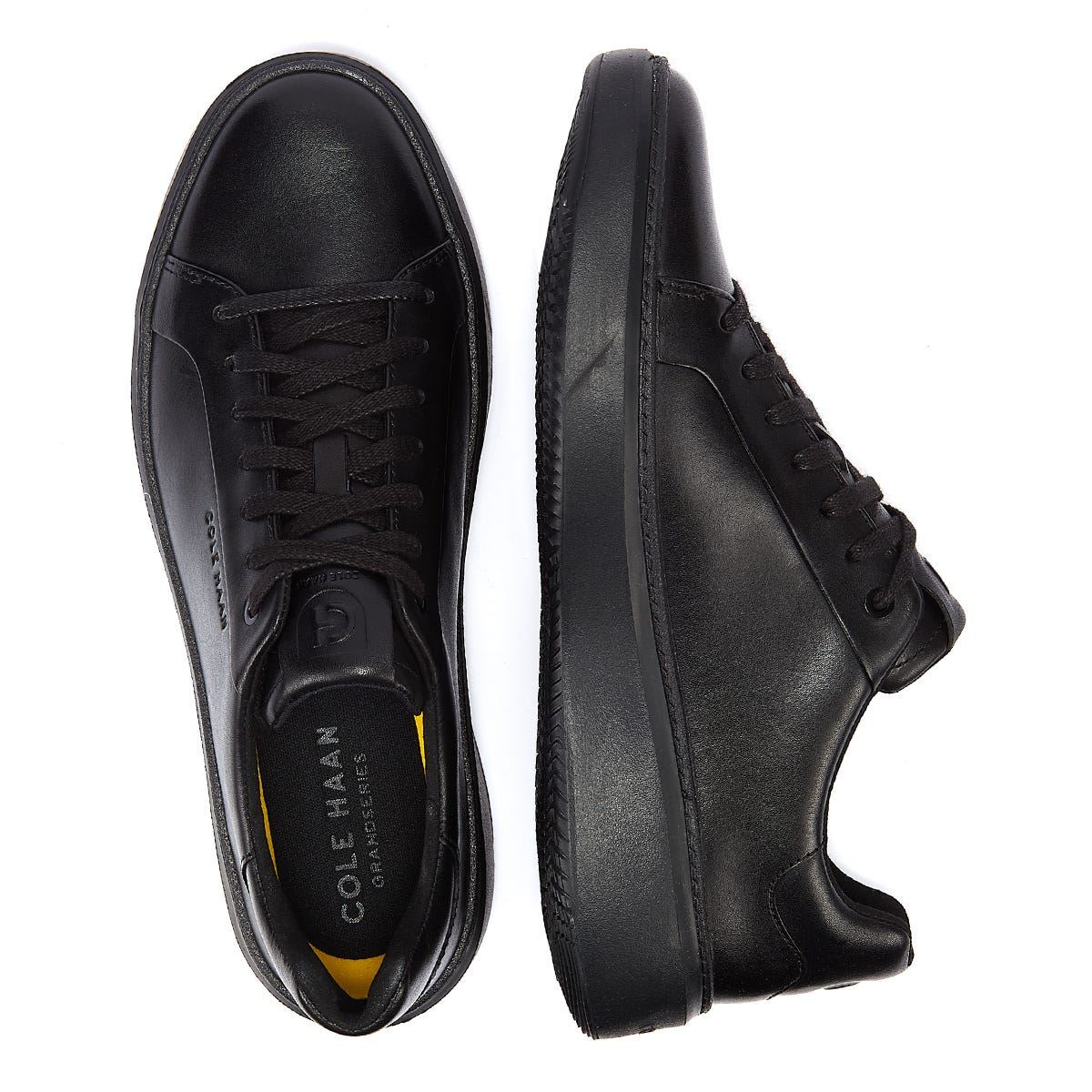 Cole Haan Grandprø Topspin Baskets Noires En Cuir Pour Hommes