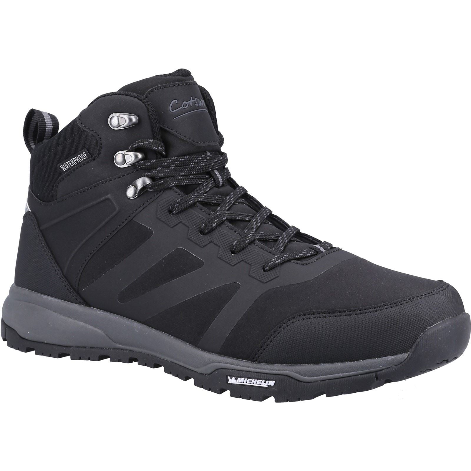 Cotswold Kingham Mid Bottes De Randonnée Noires Pour Hommes