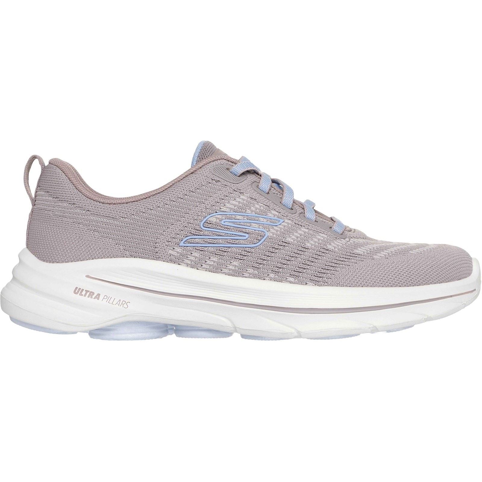 Skechers GO WALK 8 Britt Baskets Femme Taupe/Bleu Textile