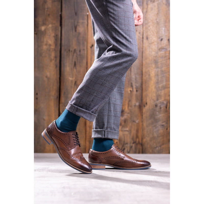 Hush Puppies Dustin Brogue Chaussures De Ville En Cuir Pour Homme De Couleur Chocolat