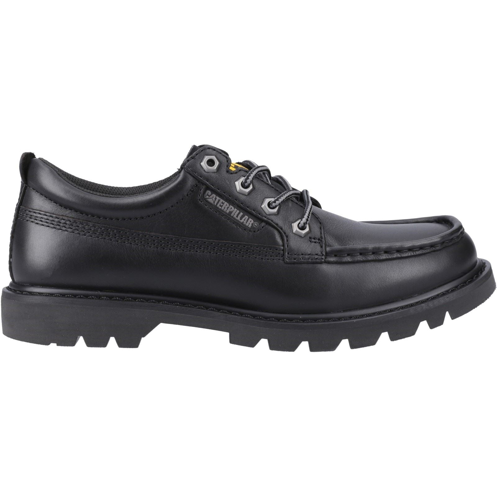 Caterpillar Colorado Moc Toe Low Chaussures Noires En Cuir Pour Homme À Lacets