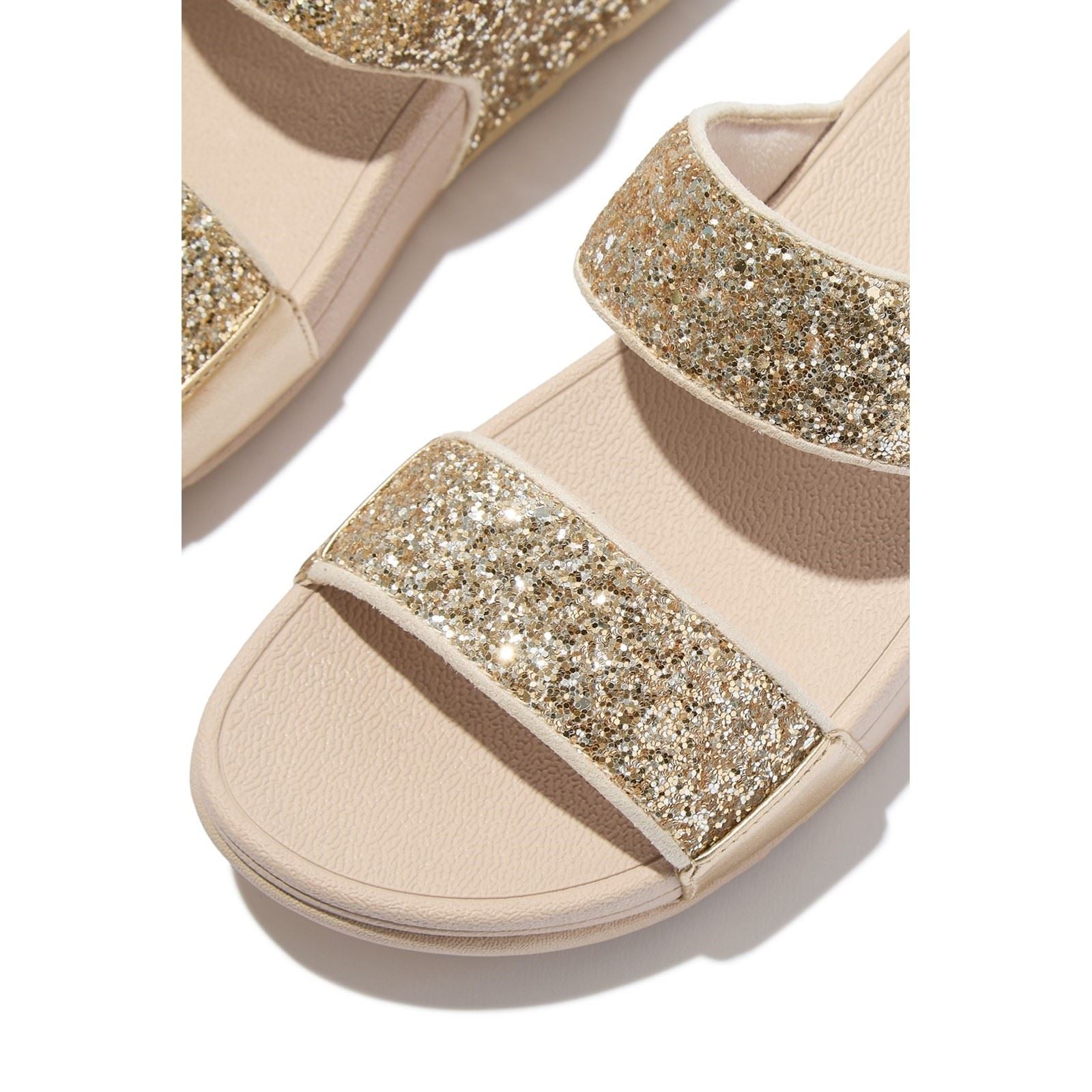 Fitflop Lulu 2 Bar Glitter Sandales En Polyuréthane Femmes Platino/Argent