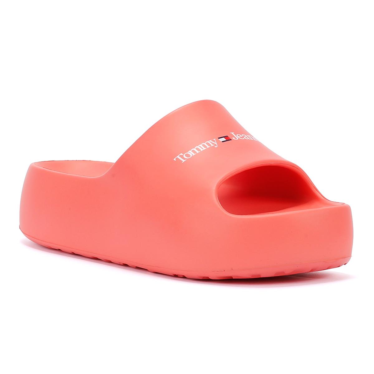 Tommy Hilfiger Chunky Flatform Mules Roses Pour Femmes