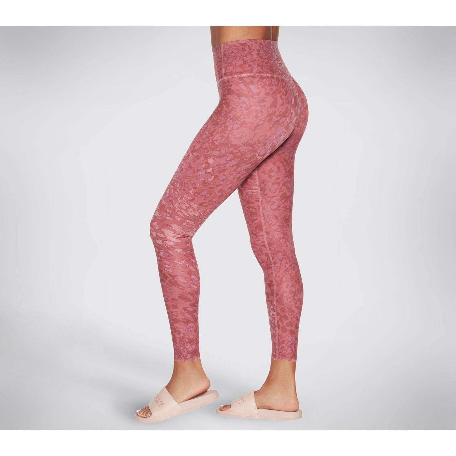 Skechers Performance Go Sculpt HW Leopard Legging Leggings De Sport Pour Femmes En Polyester Rose