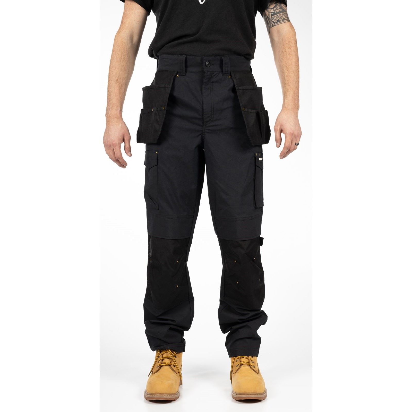 Caterpillar Nexus Holster Stretch Pocket Pantalons Noirs En Coton Pour Hommes - Extérieur