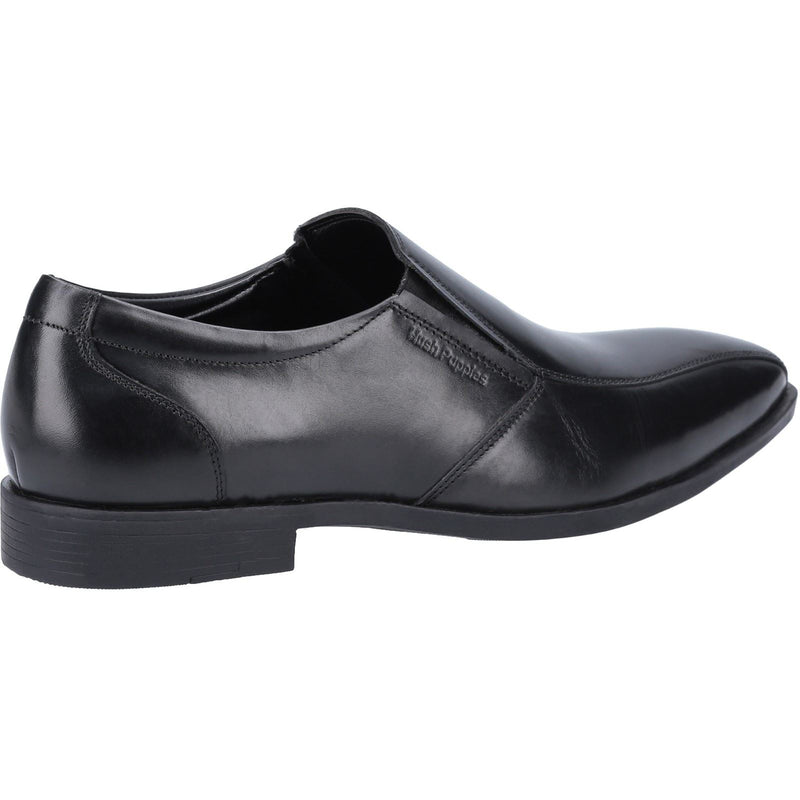 Hush Puppies Ellis Chaussures Noires Pour Hommes En Cuir À Enfiler