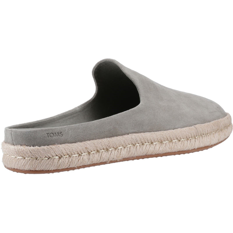 TOMS Santiago Mule Chaussons Gris En Cuir Pour Homme Au Vétiver