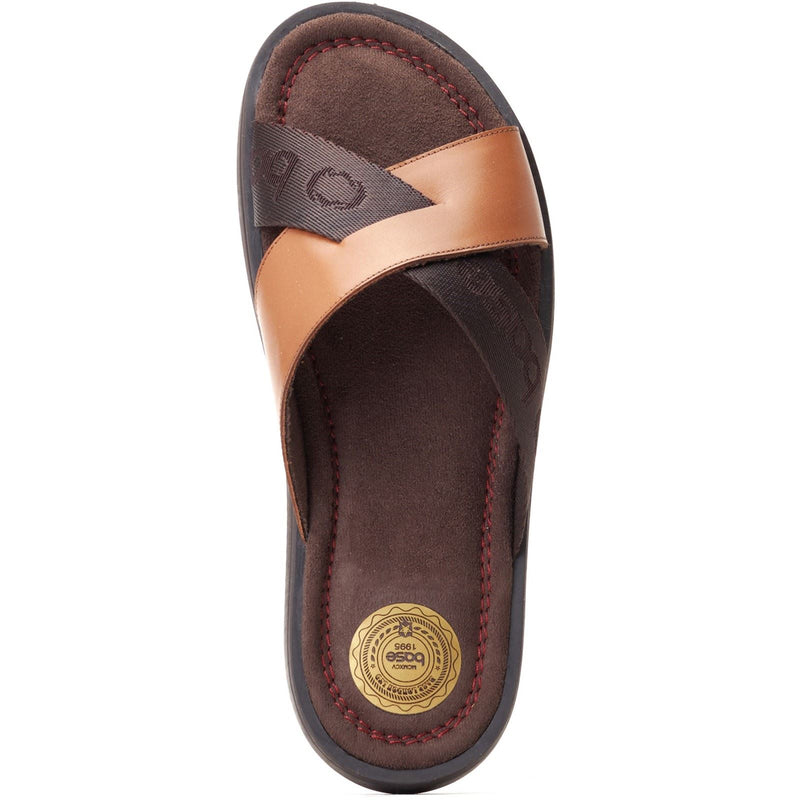 Base London Webb Sandales Pour Hommes En Cuir Brun Brûlé